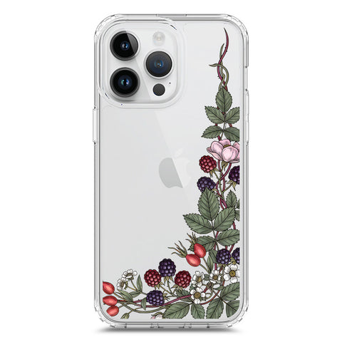 iPhone 15 Pro Max Cover - Velvet Bloom Series - Clear Phone Case - Soft Silicon Borders