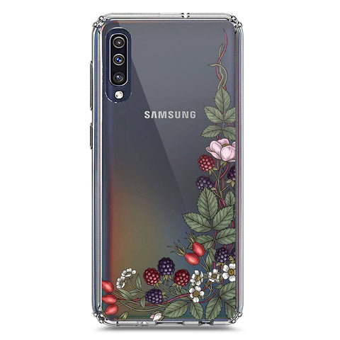 Samsung Galaxy A30s Cover - Velvet Bloom Series - Clear Phone Case - Soft Silicon Borders