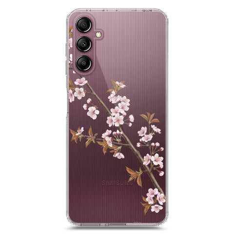 Samsung Galaxy A14 5G Cover - Velvet Bloom Series - Clear Phone Case - Soft Silicon Borders