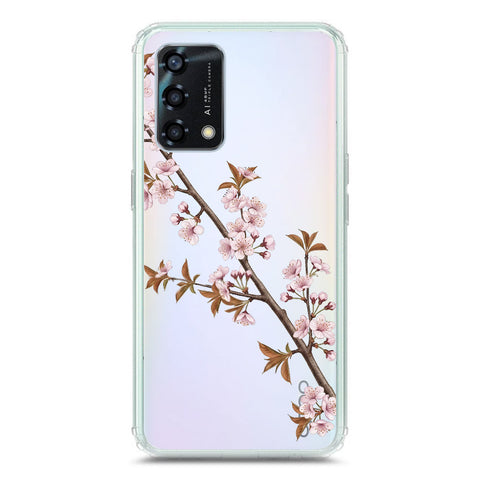 Oppo A95 Cover - Velvet Bloom Series - Clear Phone Case - Soft Silicon Borders