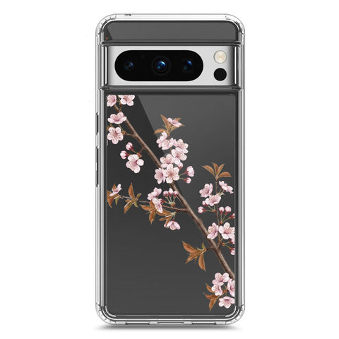 Google Pixel 8 Pro Cover - Velvet Bloom Series - Clear Phone Case - Soft Silicon Borders