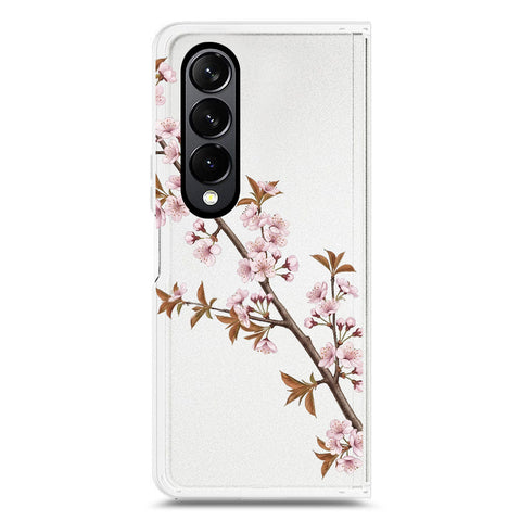 Samsung Galaxy Z Fold 4 5G Cover - Velvet Bloom Series - Clear Phone Case - Soft Silicon Borders