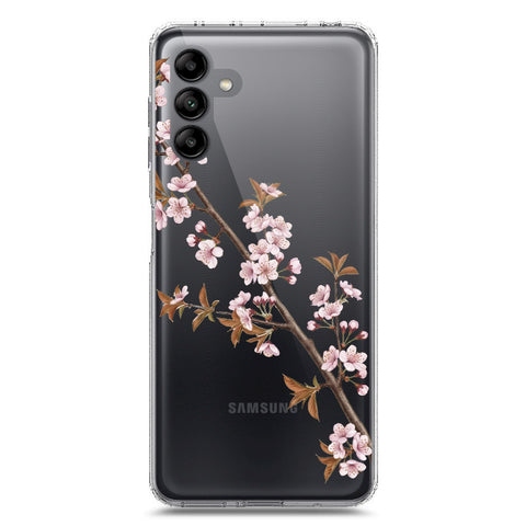Samsung Galaxy A04s Cover - Velvet Bloom Series - Clear Phone Case - Soft Silicon Borders