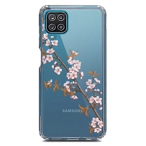 Samsung Galaxy A12 Cover - Velvet Bloom Series - Clear Phone Case - Soft Silicon Borders