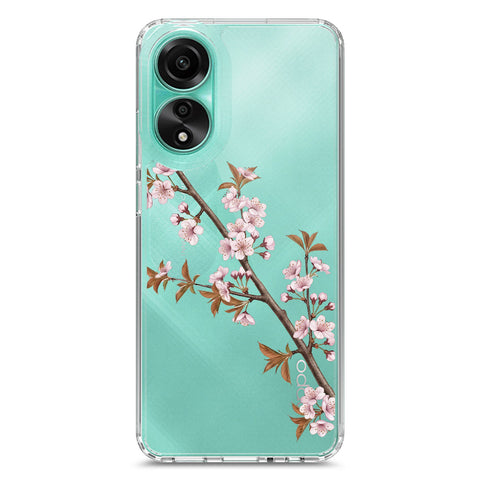Oppo A78 4G Cover - Velvet Bloom Series - Clear Phone Case - Soft Silicon Borders