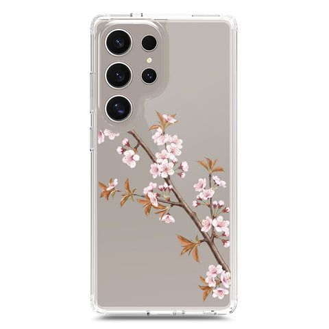Samsung Galaxy S24 Ultra Cover - Velvet Bloom Series - Clear Phone Case - Soft Silicon Borders
