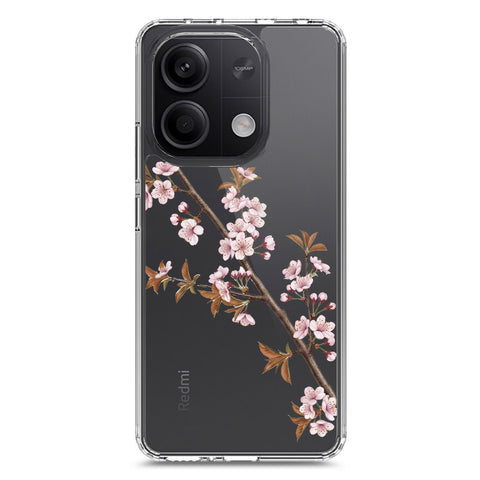 Xiaomi Redmi Note 13 Cover - Velvet Bloom Series - Clear Phone Case - Soft Silicon Borders