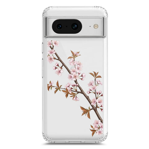 Google Pixel 8a Cover - Velvet Bloom Series - Clear Phone Case - Soft Silicon Borders