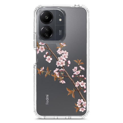 Xiaomi Redmi 13C Cover - Velvet Bloom Series - Clear Phone Case - Soft Silicon Borders