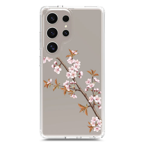 Samsung Galaxy S25 Ultra Cover - Velvet Bloom Series - Clear Phone Case - Soft Silicon Borders