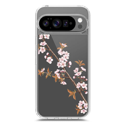 Google Pixel 10 Pro XL Cover - Velvet Bloom Series - Clear Phone Case - Soft Silicon Borders