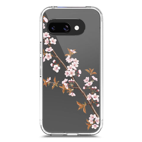 Google Pixel 9a Cover - Velvet Bloom Series - Clear Phone Case - Soft Silicon Borders