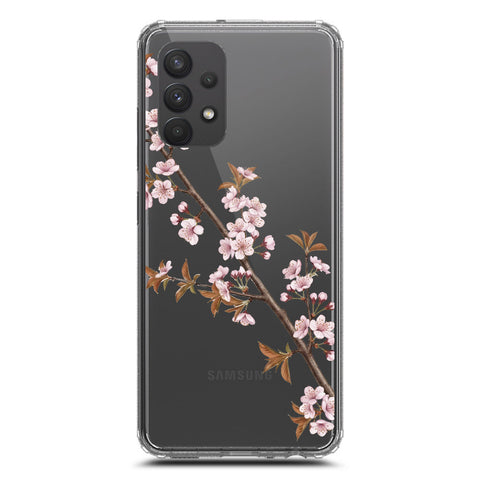 Samsung Galaxy A32 Cover - Velvet Bloom Series - Clear Phone Case - Soft Silicon Borders