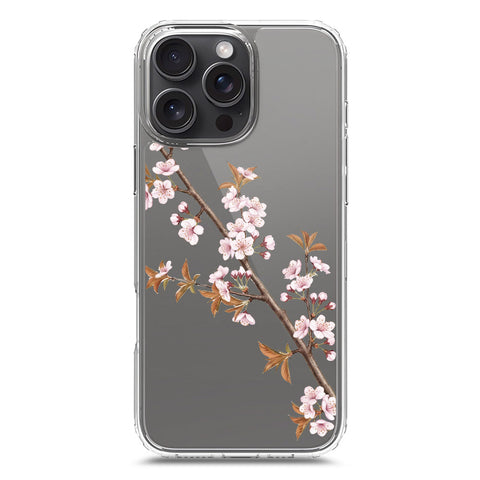 iPhone 16 Pro Max Cover - Velvet Bloom Series - Clear Phone Case - Soft Silicon Borders