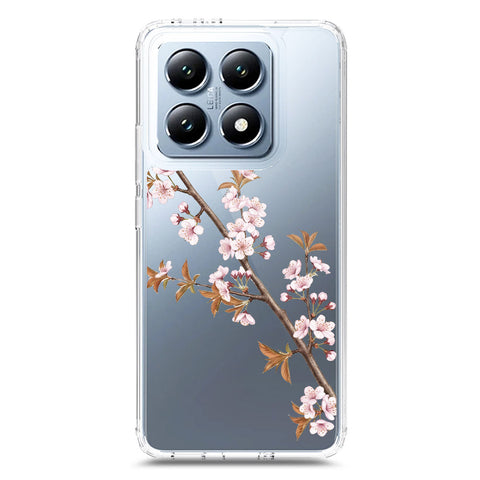 Xiaomi 14T Cover - Velvet Bloom Series - Clear Phone Case - Soft Silicon Borders