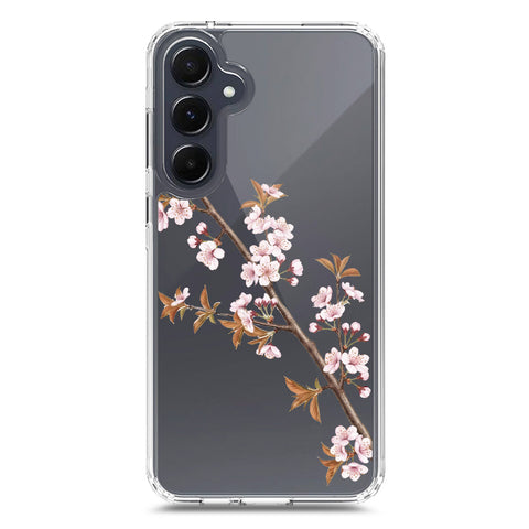 Samsung Galaxy A35 Cover - Velvet Bloom Series - Clear Phone Case - Soft Silicon Borders