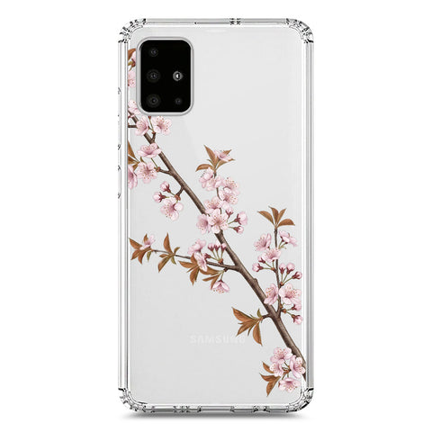 Samsung Galaxy A51 Cover - Velvet Bloom Series - Clear Phone Case - Soft Silicon Borders