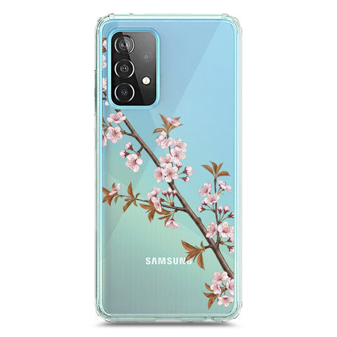 Samsung Galaxy A52 Cover - Velvet Bloom Series - Clear Phone Case - Soft Silicon Borders