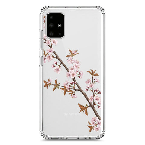 Samsung Galaxy A71 Cover - Velvet Bloom Series - Clear Phone Case - Soft Silicon Borders