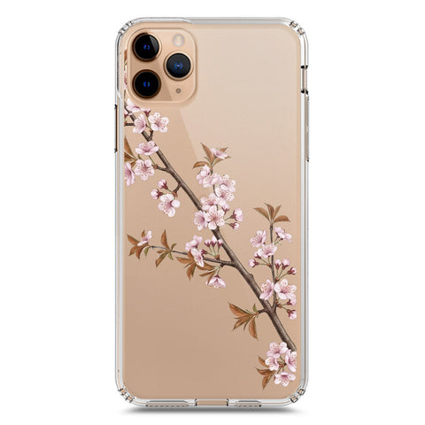 iPhone 11 Pro Max Cover - Velvet Bloom Series - Clear Phone Case - Soft Silicon Borders