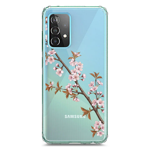 Samsung Galaxy A72 Cover - Velvet Bloom Series - Clear Phone Case - Soft Silicon Borders