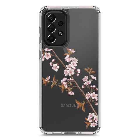Samsung Galaxy A73 5G Cover - Velvet Bloom Series - Clear Phone Case - Soft Silicon Borders