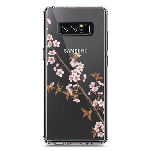 Samsung Galaxy Note 8 Cover - Velvet Bloom Series - Clear Phone Case - Soft Silicon Borders