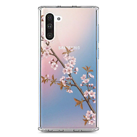 Samsung Galaxy Note 10 Cover - Velvet Bloom Series - Clear Phone Case - Soft Silicon Borders