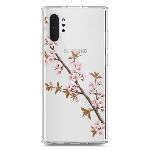 Samsung Galaxy Note 10 Plus Cover - Velvet Bloom Series - Clear Phone Case - Soft Silicon Borders