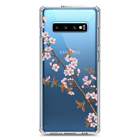 Samsung Galaxy S10 Plus Cover - Velvet Bloom Series - Clear Phone Case - Soft Silicon Borders