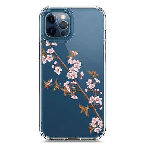 iPhone 12 Pro Max Cover - Velvet Bloom Series - Clear Phone Case - Soft Silicon Borders