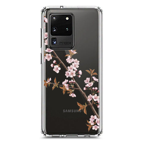 Samsung Galaxy S20 Ultra Cover - Velvet Bloom Series - Clear Phone Case - Soft Silicon Borders