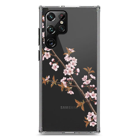 Samsung Galaxy S22 Ultra 5G Cover - Velvet Bloom Series - Clear Phone Case - Soft Silicon Borders