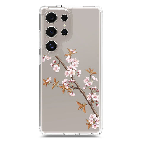 Samsung Galaxy S23 Ultra 5G Cover - Velvet Bloom Series - Clear Phone Case - Soft Silicon Borders