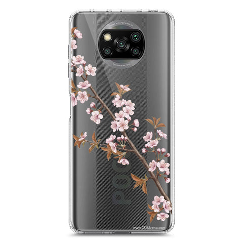 Xiaomi Poco X3 NFC Cover - Velvet Bloom Series - Clear Phone Case - Soft Silicon Borders