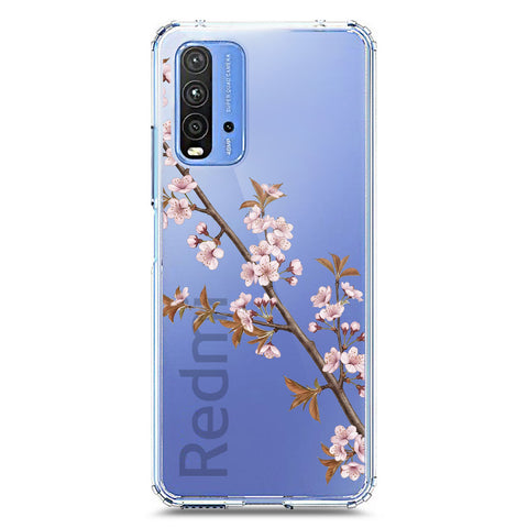 Xiaomi Redmi 9T Cover - Velvet Bloom Series - Clear Phone Case - Soft Silicon Borders