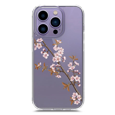 iPhone 14 Pro Max Cover - Velvet Bloom Series - Clear Phone Case - Soft Silicon Borders