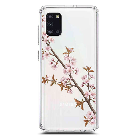 Samsung Galaxy A31 Cover - Velvet Bloom Series - Clear Phone Case - Soft Silicon Borders