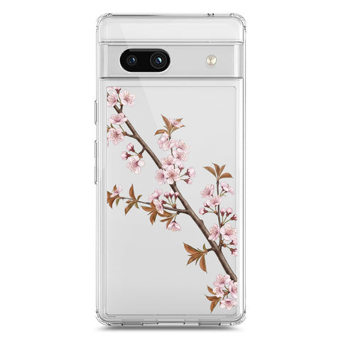 Google Pixel 7a Cover - Velvet Bloom Series - Clear Phone Case - Soft Silicon Borders