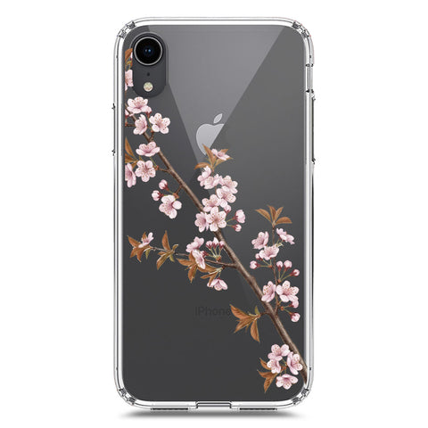 iPhone XR Cover - Velvet Bloom Series - Clear Phone Case - Soft Silicon Borders
