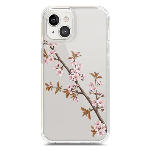 iPhone 13 Cover - Velvet Bloom Series - Clear Phone Case - Soft Silicon Borders