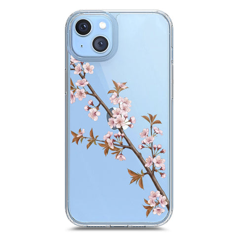 iPhone 14 Plus Cover - Velvet Bloom Series - Clear Phone Case - Soft Silicon Borders