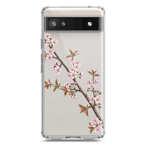 Google Pixel 6a Cover - Velvet Bloom Series - Clear Phone Case - Soft Silicon Borders