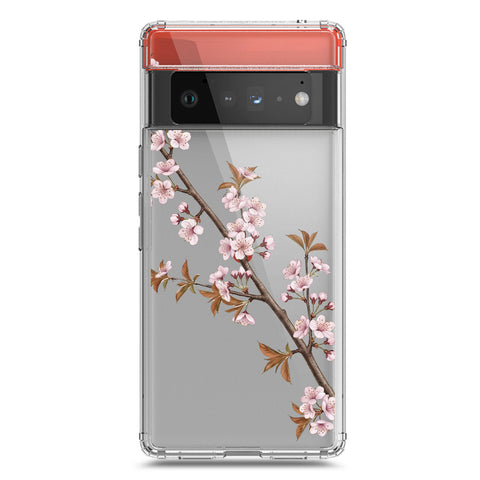 Google Pixel 6 Pro Cover - Velvet Bloom Series - Clear Phone Case - Soft Silicon Borders