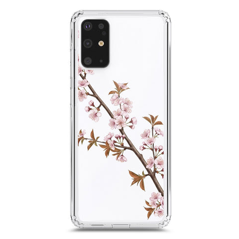 Samsung Galaxy S20 Plus Cover - Velvet Bloom Series - Clear Phone Case - Soft Silicon Borders