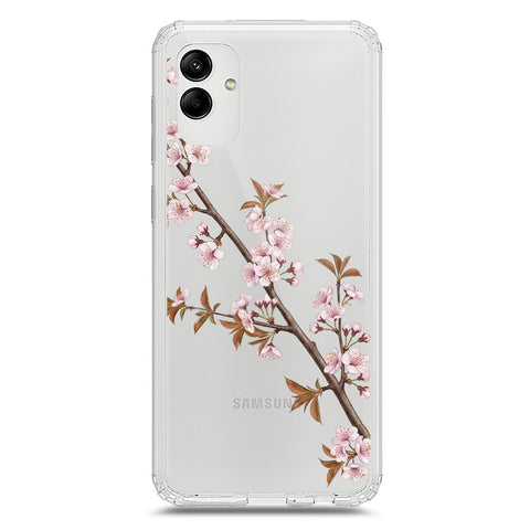 Samsung Galaxy M02s Cover - Velvet Bloom Series - Clear Phone Case - Soft Silicon Borders