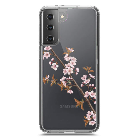 Samsung Galaxy S21 5G Cover - Velvet Bloom Series - Clear Phone Case - Soft Silicon Borders