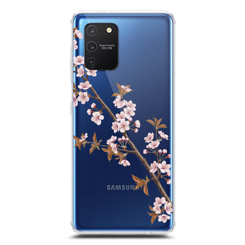 Samsung Galaxy M80s Cover - Velvet Bloom Series - Clear Phone Case - Soft Silicon Borders