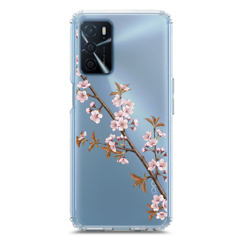 Oppo A55 5G Cover - Velvet Bloom Series - Clear Phone Case - Soft Silicon Borders