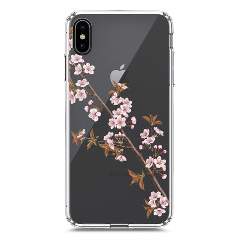 iPhone XS / X Cover - Velvet Bloom Series - Clear Phone Case - Soft Silicon Borders